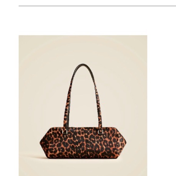 J. Crew NWT “Delphine” Shoulder Bag - Leopard Tan Calf Hair Color - Picture 6 of 8
